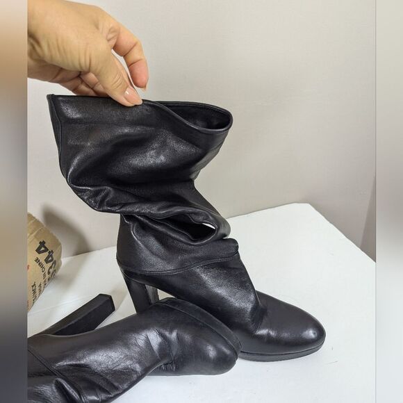STUART weitzman Black Knee High Leather Boots Platform Heels Size 8 - Picture 11 of 12